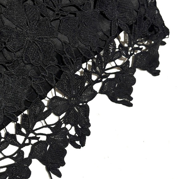 NEW Pink Lily Black Lace Short Sleeve Dress Medium Crochet Whimsigoth Dark Fairy - Picture 8 of 10